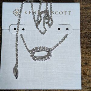 NWT Kendra Scott Elisa Open Frame Crystal Pendant Necklace